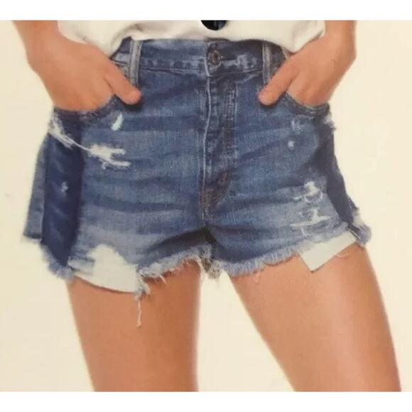 Dex Tuxedo Blue Mid Rise Slim Classic Shorts Stretch Cut Off Womens Size 27 - Picture 3 of 7